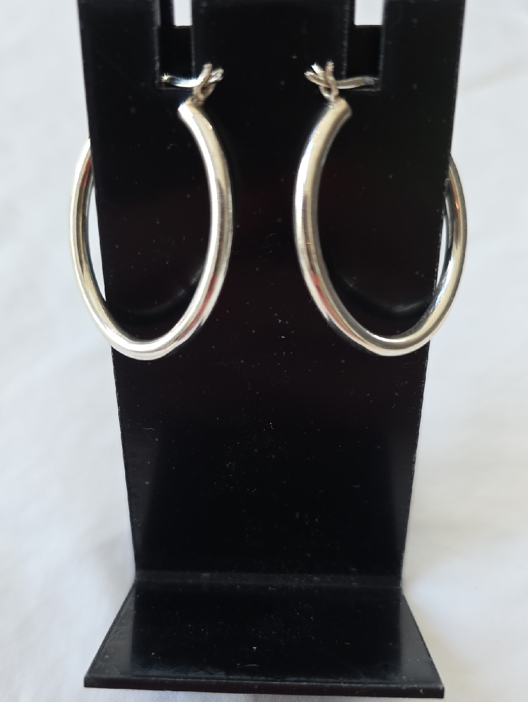 Sterling Silver Hoop Earrings - Polished Silver Color 30$